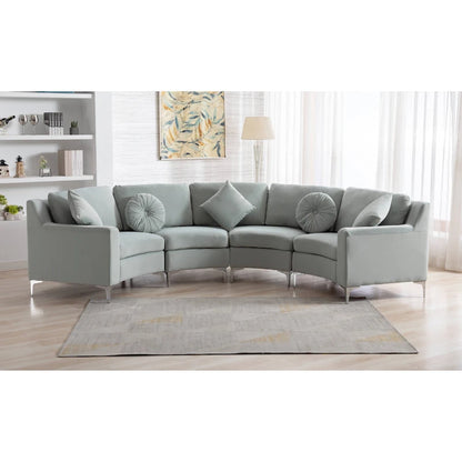 136 Velvet Semicircle couch Modular Curve Sectional Sofa