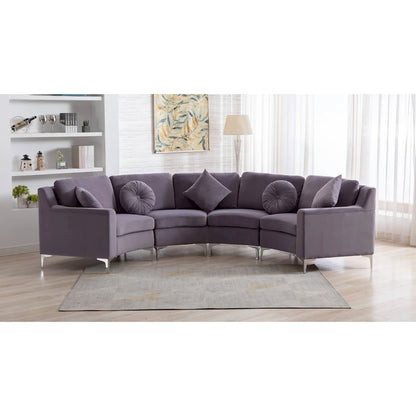 136 Velvet Semicircle couch Modular Curve Sectional Sofa