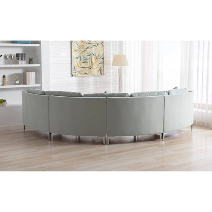 136 Velvet Semicircle couch Modular Curve Sectional Sofa