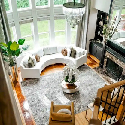 136 Velvet Semicircle couch Modular Curve Sectional Sofa