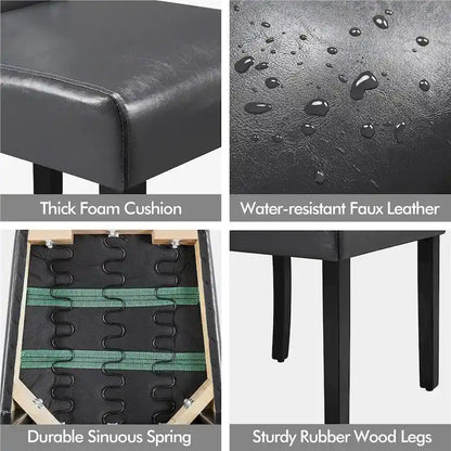 Yaheetech Button Padded Dining Chair with Solid Wood Legs Set of 2 - Set of 2