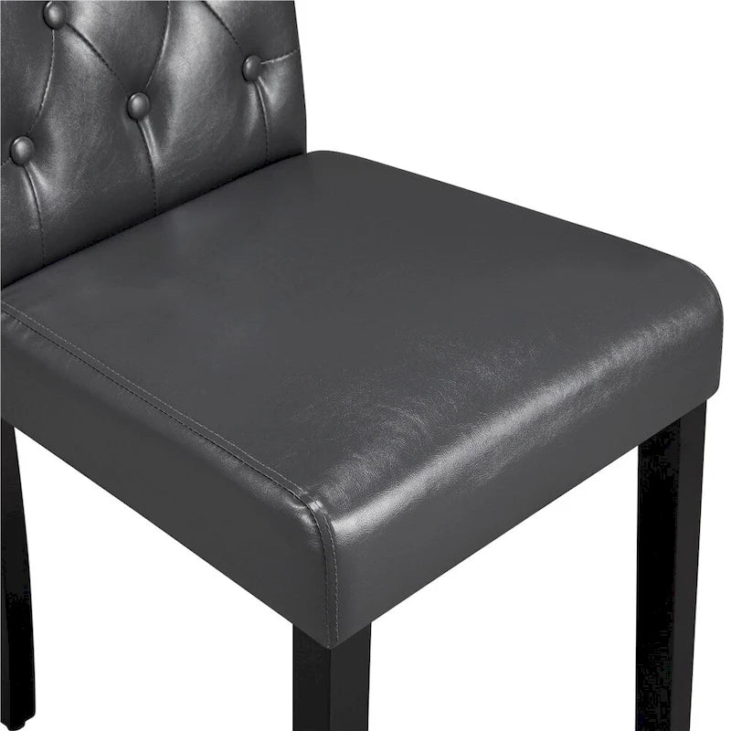 Yaheetech Button Padded Dining Chair with Solid Wood Legs Set of 2 - Set of 2