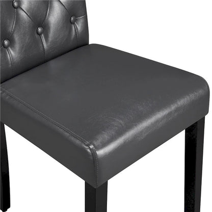 Yaheetech Button Padded Dining Chair with Solid Wood Legs Set of 2 - Set of 2