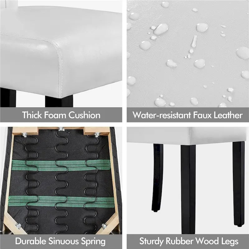 Yaheetech Button Padded Dining Chair with Solid Wood Legs Set of 2 - Set of 2