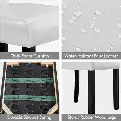 Yaheetech Button Padded Dining Chair with Solid Wood Legs Set of 2 - Set of 2