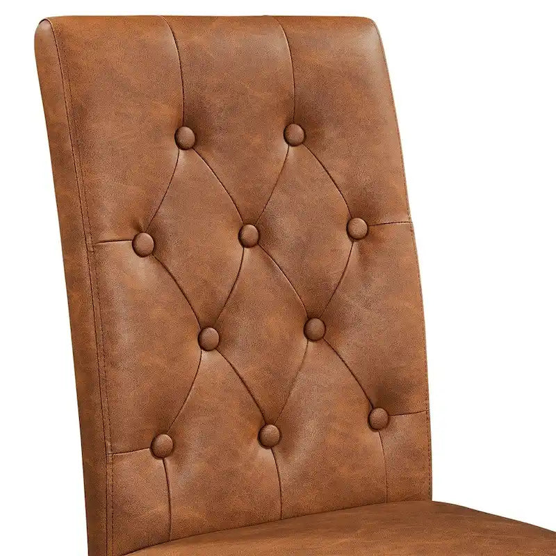 Yaheetech Button Padded Dining Chair with Solid Wood Legs Set of 2 - Set of 2