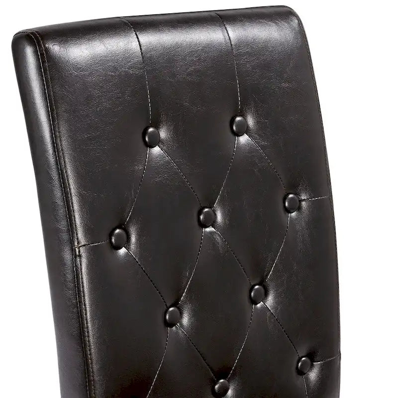 Yaheetech Button Padded Dining Chair with Solid Wood Legs Set of 2 - Set of 2