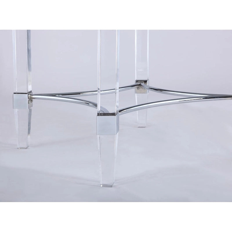 Somette Ridley Gold 5-Piece Round Glass/Acrylic Dining Set with Black Chairs