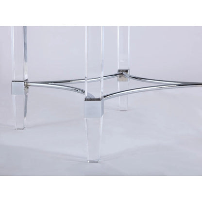 Somette Ridley Gold 5-Piece Round Glass/Acrylic Dining Set with Black Chairs