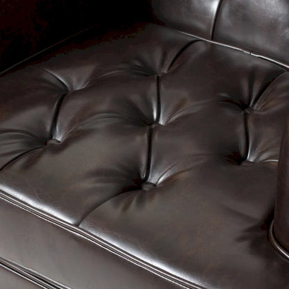 Malone Brown Leather Club Chair by Christopher Knight Home