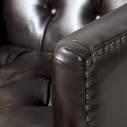 Malone Brown Leather Club Chair by Christopher Knight Home