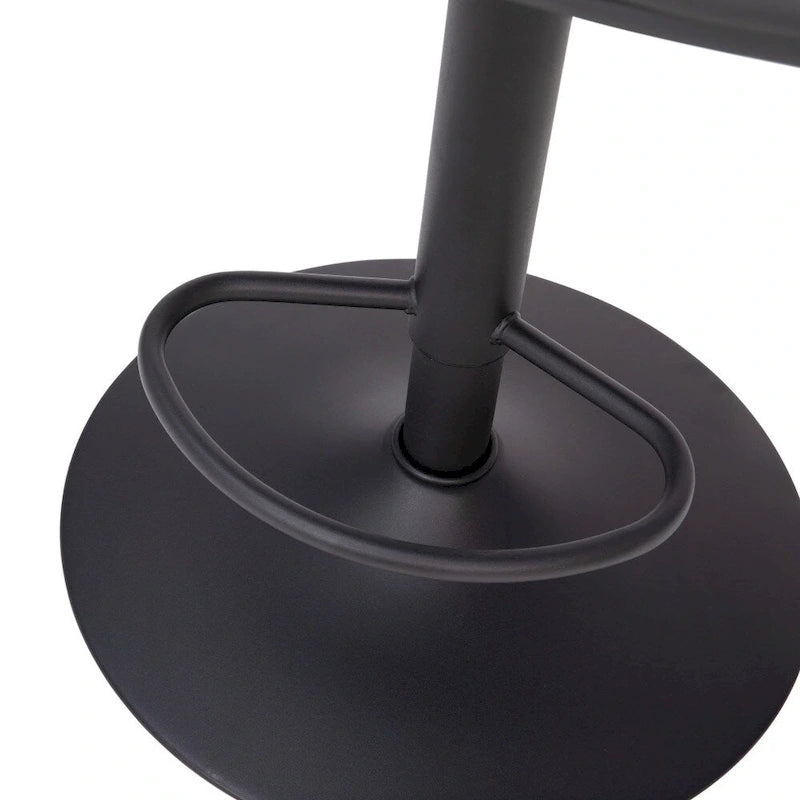 Modern Channel Stitched Adjustable Height Swivel Barstool with Footrest