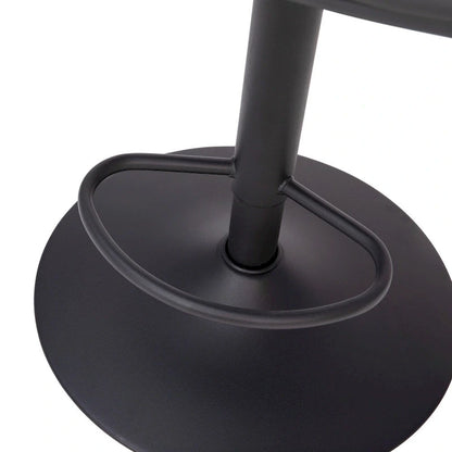 Modern Channel Stitched Adjustable Height Swivel Barstool with Footrest