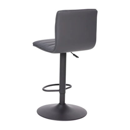 Modern Channel Stitched Adjustable Height Swivel Barstool with Footrest