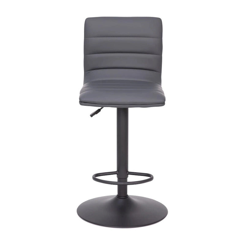 Modern Channel Stitched Adjustable Height Swivel Barstool with Footrest