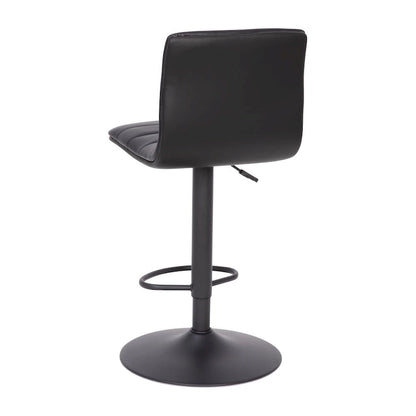 Modern Channel Stitched Adjustable Height Swivel Barstool with Footrest