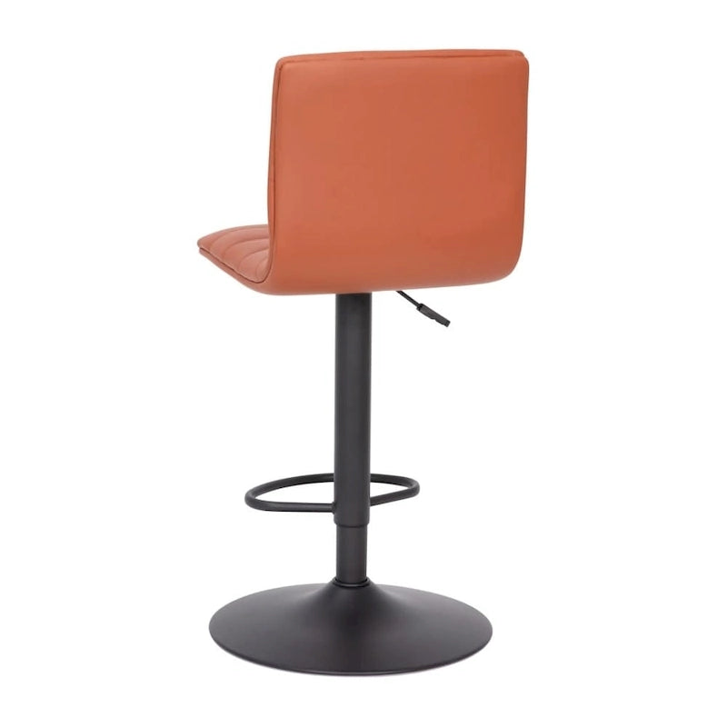 Modern Channel Stitched Adjustable Height Swivel Barstool with Footrest