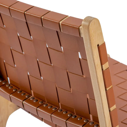 Fully Assembled Woven Leather Counter Height Bar Stools - 18.9W x 18.9D x 38.2H