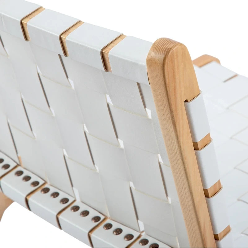 Fully Assembled Woven Leather Counter Height Bar Stools - 18.9W x 18.9D x 38.2H