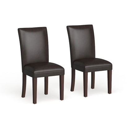 Homepop Parsons Dining Chair - Brown Faux Leather - set of 2
