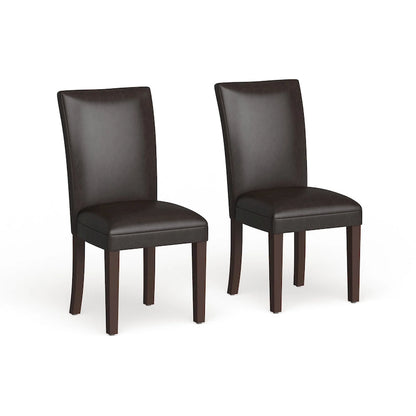 Homepop Parsons Dining Chair - Brown Faux Leather - set of 2