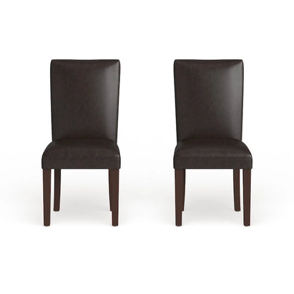 Homepop Parsons Dining Chair - Brown Faux Leather - set of 2