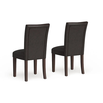 Homepop Parsons Dining Chair - Brown Faux Leather - set of 2