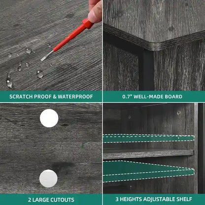 Moasis Farmhouse Corner TV Stand for TVs up to 55 Wood TV Media Console Entertainment Center