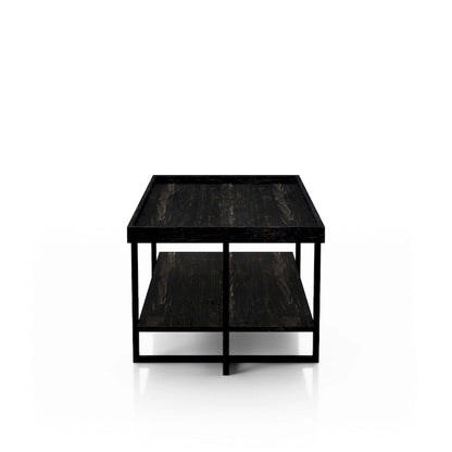 Alivia Rustic Black 47-inch Steel 1-Shelf Coffee Table by Furniture of America