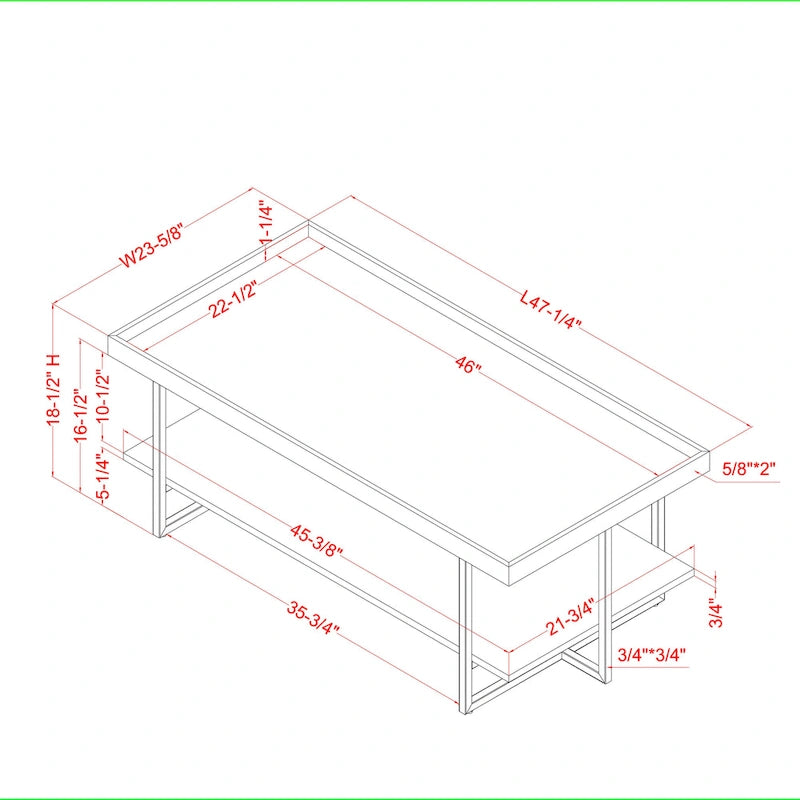 Alivia Rustic Black 47-inch Steel 1-Shelf Coffee Table by Furniture of America
