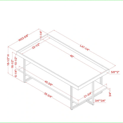 Alivia Rustic Black 47-inch Steel 1-Shelf Coffee Table by Furniture of America