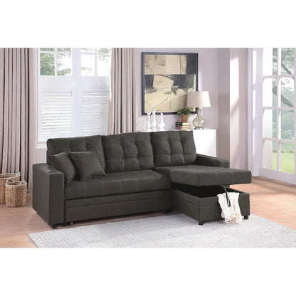 Poundex Reversible Convertible Sectional Sleeper with Storage