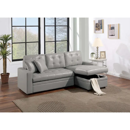 Poundex Reversible Convertible Sectional Sleeper with Storage