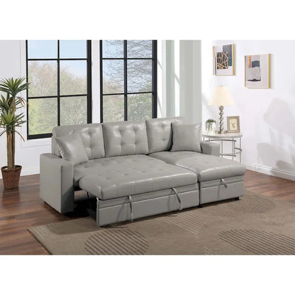 Poundex Reversible Convertible Sectional Sleeper with Storage