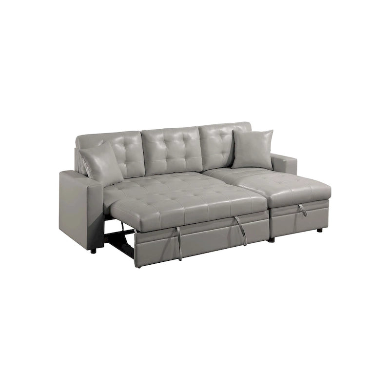 Poundex Reversible Convertible Sectional Sleeper with Storage