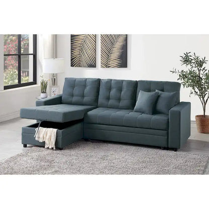 Poundex Reversible Convertible Sectional Sleeper with Storage