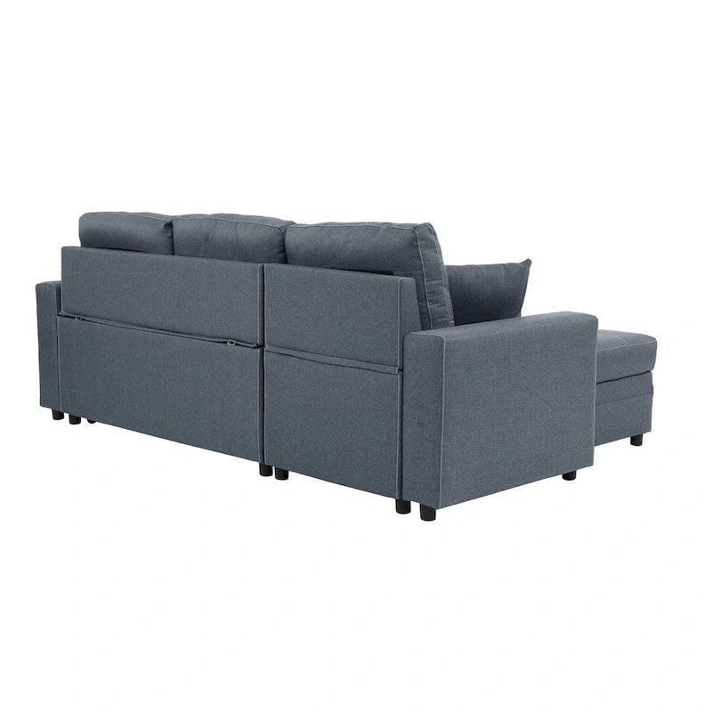 Poundex Reversible Convertible Sectional Sleeper with Storage