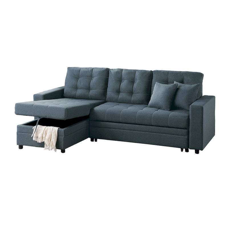 Poundex Reversible Convertible Sectional Sleeper with Storage