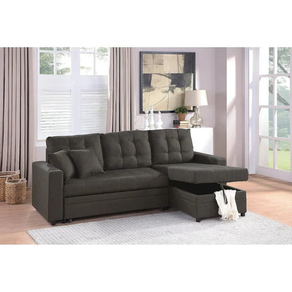 Poundex Reversible Convertible Sectional Sleeper with Storage