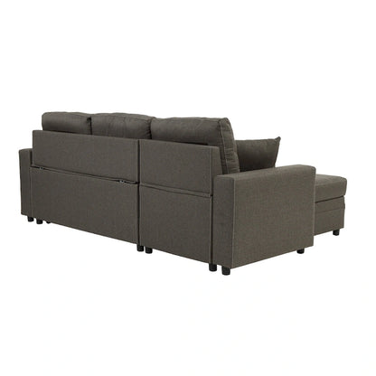 Poundex Reversible Convertible Sectional Sleeper with Storage