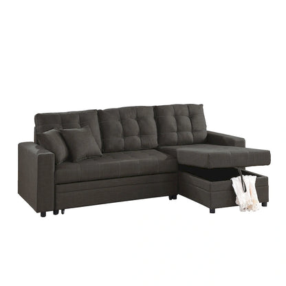 Poundex Reversible Convertible Sectional Sleeper with Storage