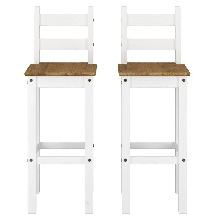 Wood Bar Height Dining Set of Drop Leaf Table and 2 Chairs Corona Collection