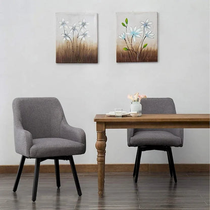 Swivel Dining Chairs Set of 2 Upholstered Accent Chairs Living Room Chairs Desk Office Arm Chair
