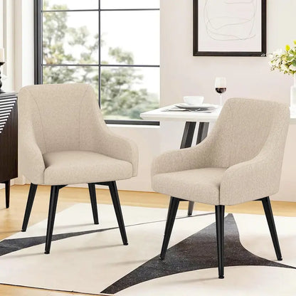 Swivel Dining Chairs Set of 2 Upholstered Accent Chairs Living Room Chairs Desk Office Arm Chair
