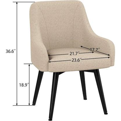 Swivel Dining Chairs Set of 2 Upholstered Accent Chairs Living Room Chairs Desk Office Arm Chair