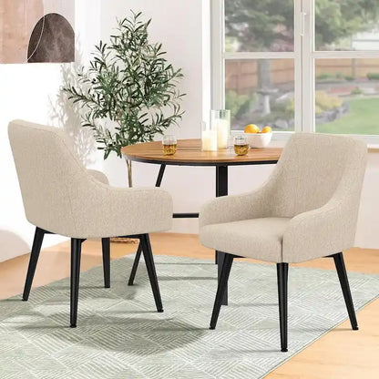 Swivel Dining Chairs Set of 2 Upholstered Accent Chairs Living Room Chairs Desk Office Arm Chair