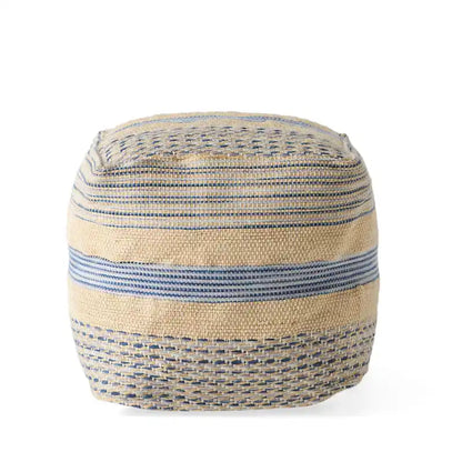 Caiman Handcrafted Boho Fabric Pouf by Christopher Knight Home