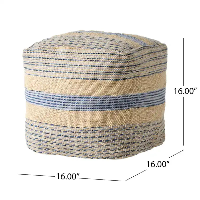 Caiman Handcrafted Boho Fabric Pouf by Christopher Knight Home