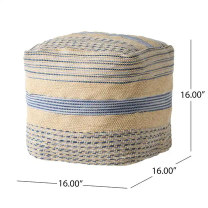 Caiman Handcrafted Boho Fabric Pouf by Christopher Knight Home