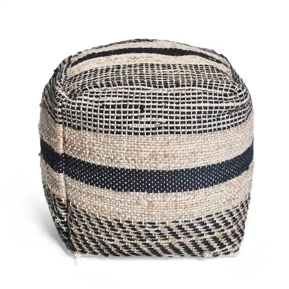 Caiman Handcrafted Boho Fabric Pouf by Christopher Knight Home